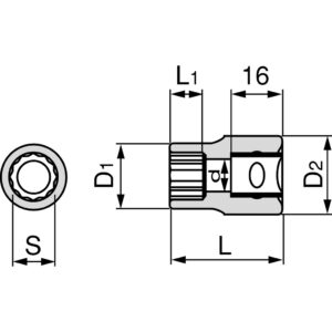 1/2"dr Socket 12POINT 14MM