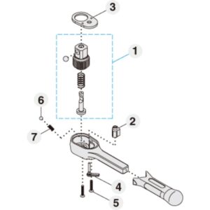 A50 1 pc  1/2" Short Ratchet Handle